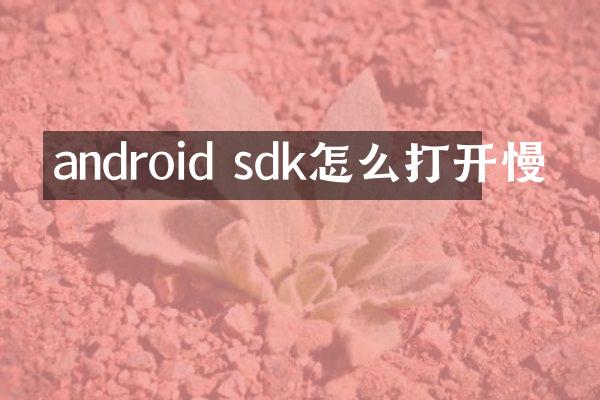 android sdk怎么打开慢