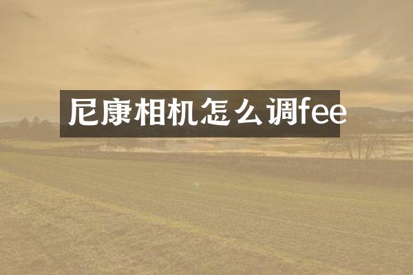 尼康相机怎么调fee