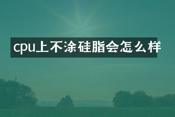 cpu上不涂硅脂会怎么样