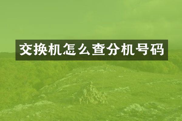 交换机怎么查分机号码