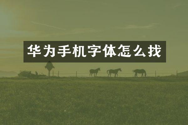 华为手机字体怎么找