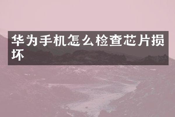 华为手机怎么检查芯片损坏