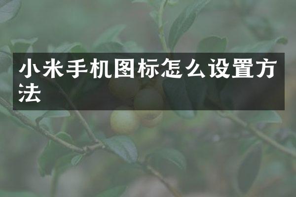 小米手机图标怎么设置方法