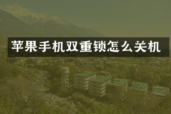 苹果手机双重锁怎么关机
