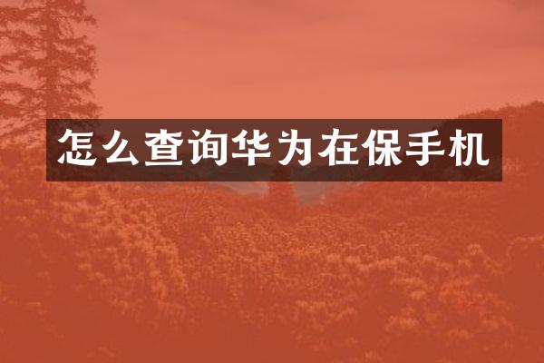 怎么查询华为在保手机