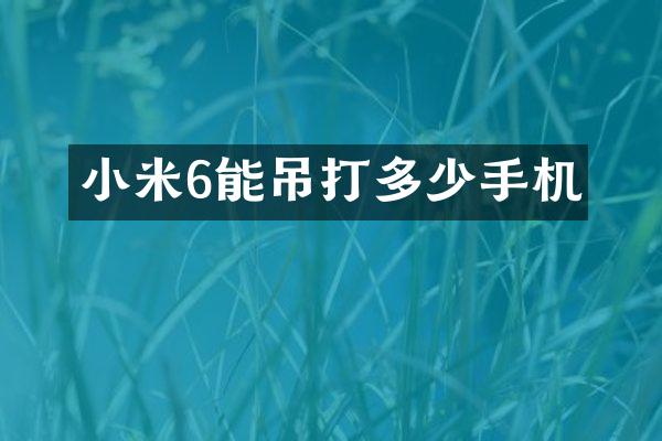 小米6能吊打多少手机