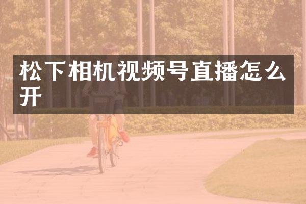 相机视频号直播怎么开