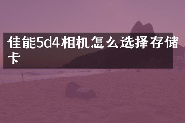 佳能5d4相机怎么选择存储卡