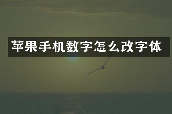 苹果手机数字怎么改字体