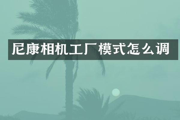 尼康相机工厂模式怎么调