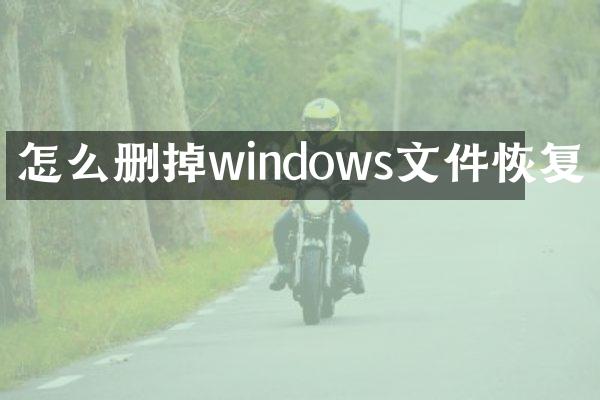 怎么删掉windows文件恢复