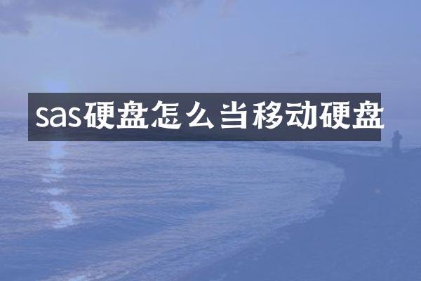 sas硬盘怎么当移动硬盘