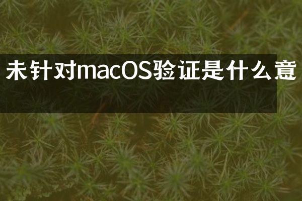 未针对macOS验证是什么意思