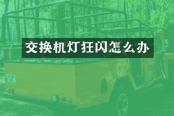 交换机灯狂闪怎么办