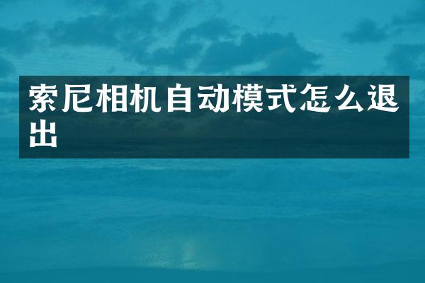 相机自动模式怎么退出