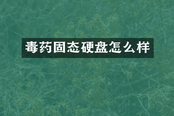 毒药固态硬盘怎么样