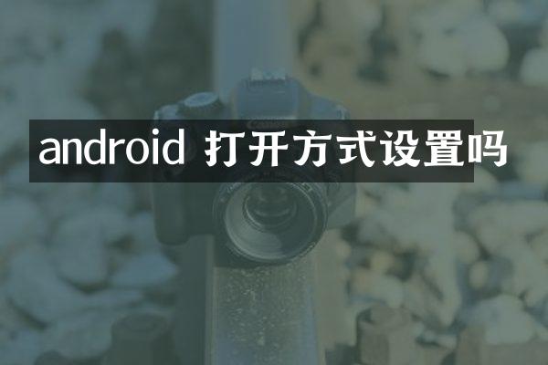 android 打开方式设置吗