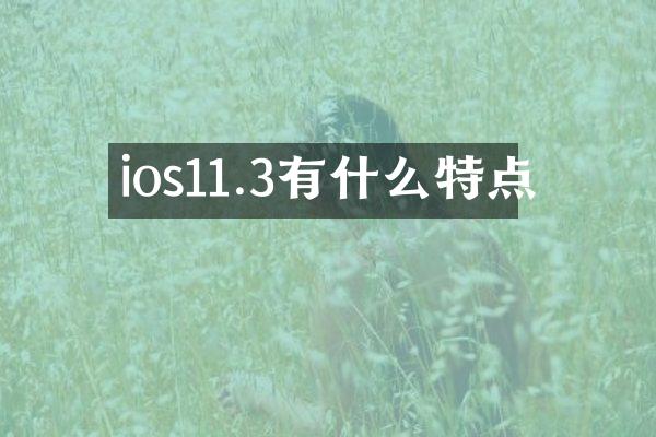 ios11.3有什么特点