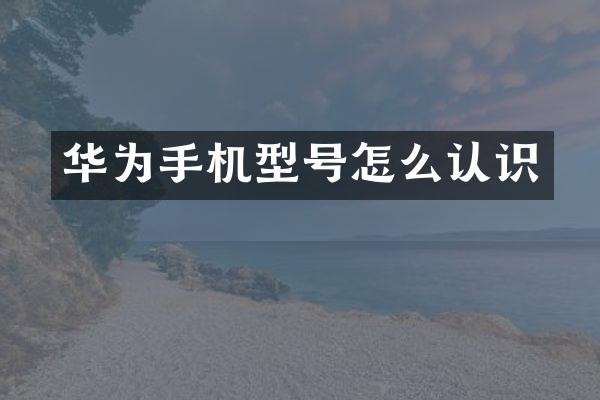 华为手机型号怎么认识