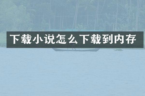 下载小说怎么下载到内存