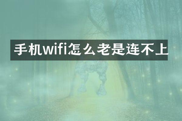 手机wifi怎么老是连不上