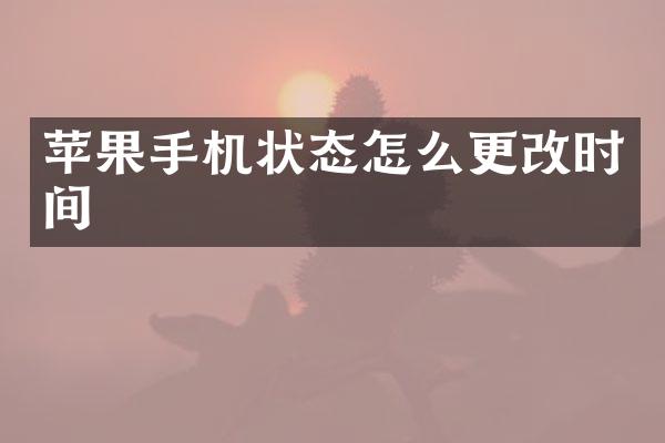 苹果手机状态怎么更改时间