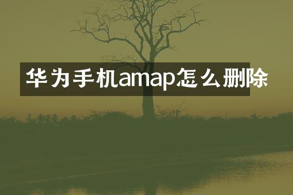 华为手机amap怎么删除