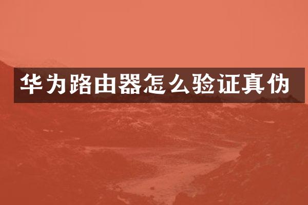 华为路由器怎么验证真伪
