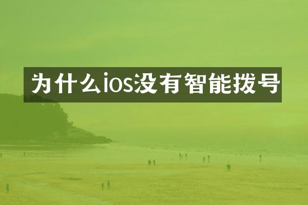 为什么ios没有智能拨号
