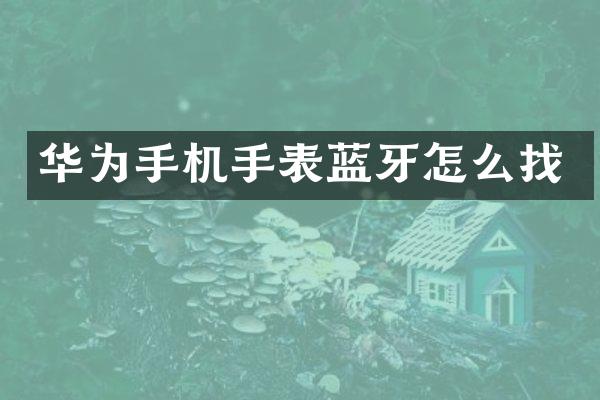 华为手机手表蓝牙怎么找