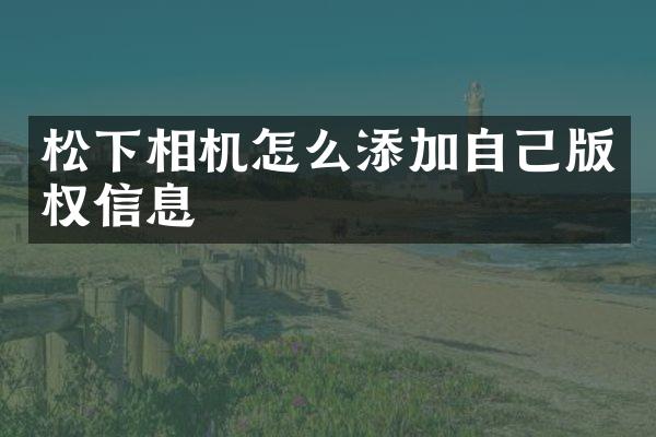 相机怎么添加自己版权信息