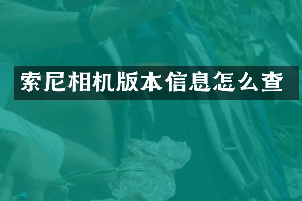 相机版本信息怎么查
