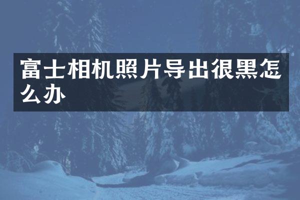 富士相机照片导出很黑怎么办