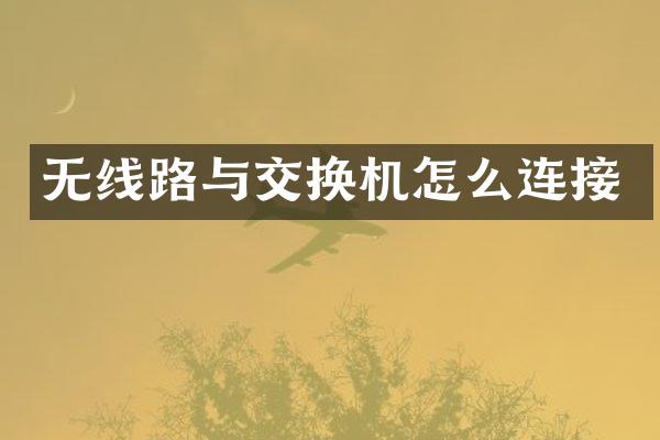 无线路与交换机怎么连接