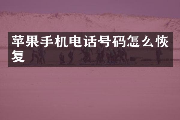 苹果手机电话号码怎么恢复