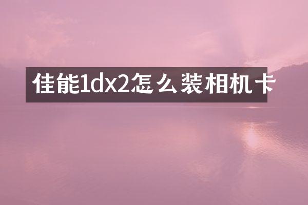 佳能1dx2怎么装相机卡
