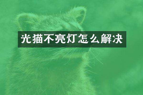 光猫不亮灯怎么解决