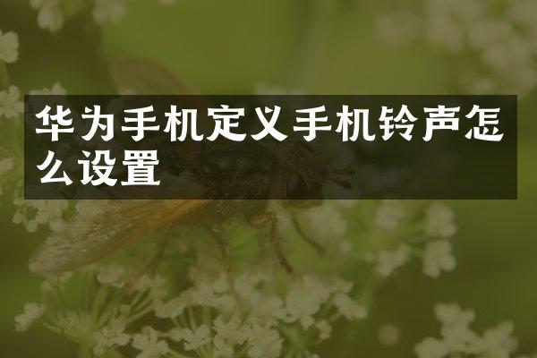 华为手机定义手机铃声怎么设置