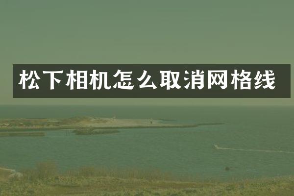 相机怎么取消网格线