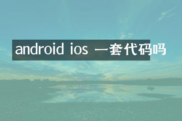 android ios 一套代码吗