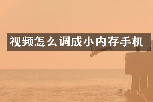视频怎么调成小内存手机