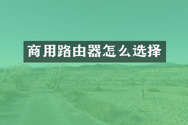商用路由器怎么选择