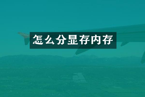 怎么分显存内存