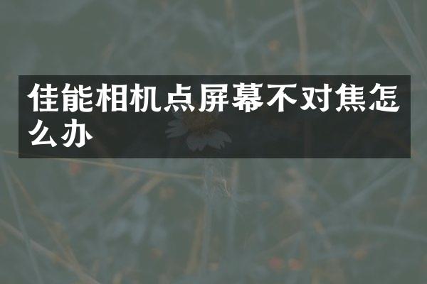 佳能相机点屏幕不对焦怎么办