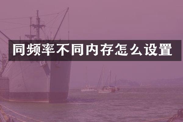 同频率不同内存怎么设置