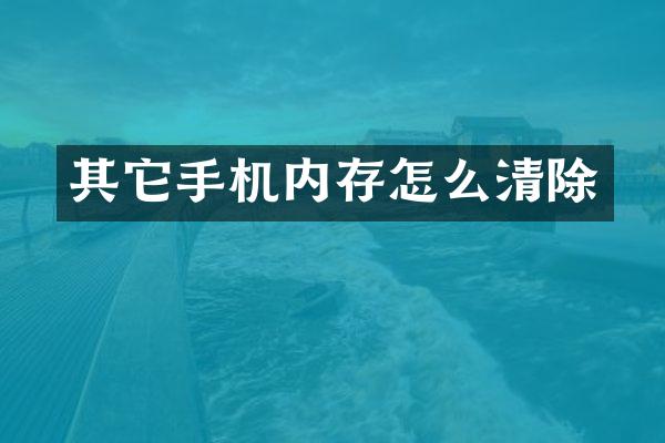 其它手机内存怎么清除