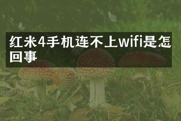 红米4手机连不上wifi是怎么回事