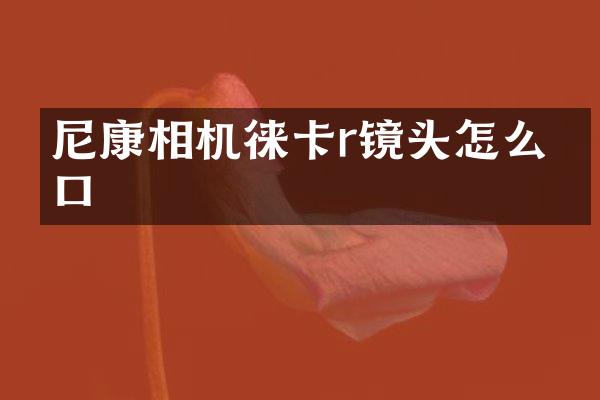 尼康相机徕卡r镜头怎么改口