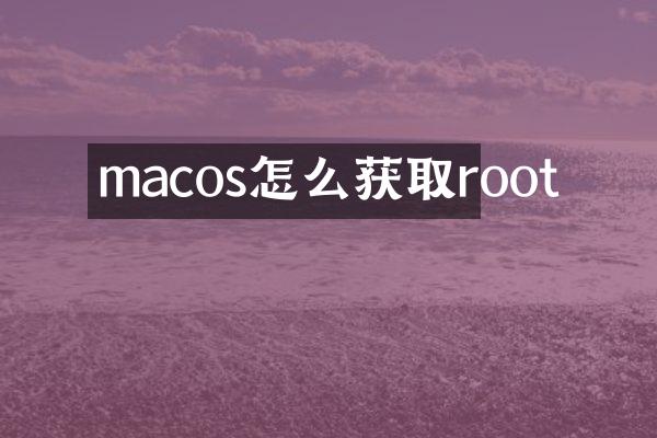 macos怎么获取root