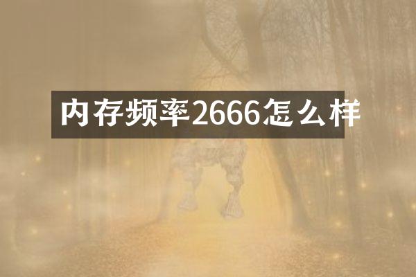内存频率2666怎么样
